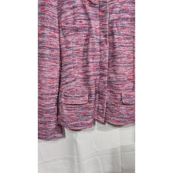 J Crew Poppy Jacket Womens XL Pink Purple Micro Tweed Long Sleeve Blazer Pockets - Picture 3 of 7